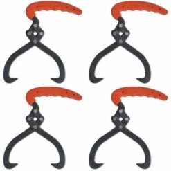 VidaXL Pinces à Bûches 4 Pcs Avec Manche En PVC - Noir