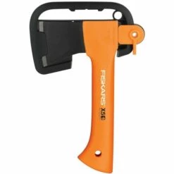 Fiskars Hachette De Camping, Étui De Rangement Et De Transport Inclus, Longueur: 23 Cm, Revêtement Antiadhésif, Poids: 480 G, Lame En Acier Haute Qualité/Manche En Plastique Renforcé, Orange, X5-XXS, 1015617