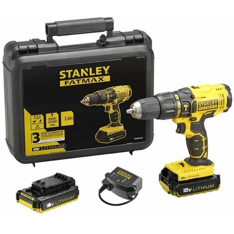 Stanley Fatmax - Perceuse Visseuse à Percussion 18V 2Ah Li-Ion Avec Mallette De Transport - FMC626D2K-QW 1 Stanley Fatmax - Perceuse Visseuse à Percussion 18V 2Ah Li-Ion Avec Mallette De Transport - FMC626D2K-QW