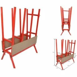 BIGB Chevalet De Sciage Avec Barre De Blocage 86 Cm X 40 Cm X 104 Cm En Acier
