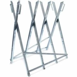 WILTEC Chevalet De Sciage Galvanisé Avec Poignées Et Dentures Pliante Chevalet De Tronçonnage Tréteau Scie