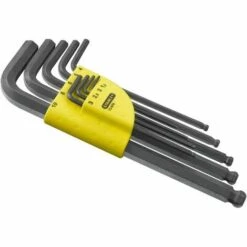 Clé Mâle Longue à Tête Sphérique - Etui De 9 Pièces - Acier - Finition Phosphate - STANLEY, 1-13-976
