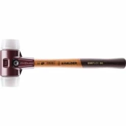 ERWIN HALDER KG Maillet à Frappe Amortie SIMPLEX Longueur 300 Mm Ø De La Tête 30 Mm Semi-dur Bois Super Plastique Blanc