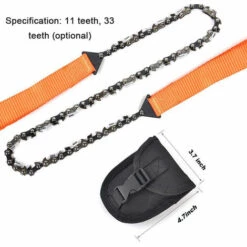 ASUPERMALL Plein Air Camping Jardin Outils 24 Pouces Portable Scie A Fil De Survie Exterieur Main Fermeture A Glissiere Chaines De Scie A Main En Bois De Scie Outil De Coupe, 11 Dent, Orange -Outil de découpe Soldes 28079775 5