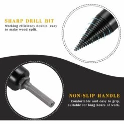 LangRay 32mm Fendeuse De Bûches Fendeuse à Bois Perceuse Robuste Perceuse Vis Cône Conducteur Feu Fendeuse De Bûches à Bois Fendage Cône De Bois Peu (petit) -Outil de découpe Soldes 29600820 3