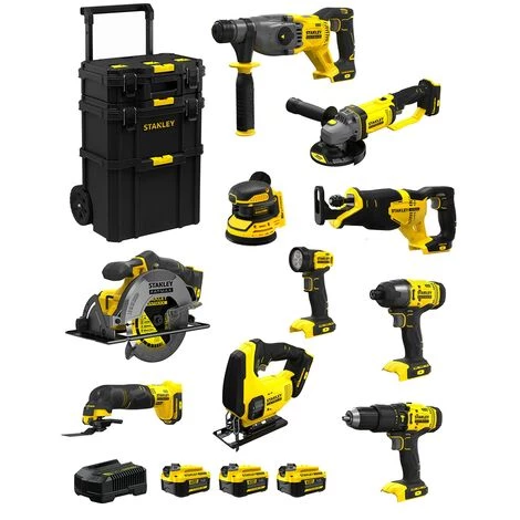 STANLEY FATMAX V20 STANLEY FatMax Kit SVK1001 (SFMCH900+SFMCG400+SFMCD711+SFMCF800+SFMCS500SFMCS600+SFMCW220+SFMCS300+SFMCE500+SFMCL020+3 X4,0Ah) 1 STANLEY FATMAX V20 STANLEY FatMax Kit SVK1001 (SFMCH900+SFMCG400+SFMCD711+SFMCF800+SFMCS500SFMCS600+SFMCW220+SFMCS300+SFMCE500+SFMCL020+3 X4,0Ah)