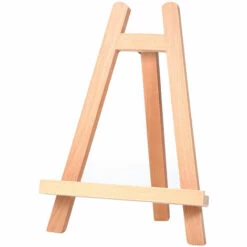 HAPPYSHOPPING Petit Chevalet Triangle De Sol En Hetre Presentoir De Bureau Petit Chevalet