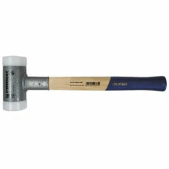 FP Maillet à Frappe Amortie Longueur 305 Mm D. De La Tête 25 Mm Hickory Antirebond Dur Nylon Blanc PROMAT