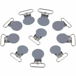 TANABATA 10 Pcs 1"pinces De Jarretelles En Métal Rond Clips De Sucette Pour Porte-sangle De Sucette Pince De Support De Jouet Bricolage Fabrication De Fournitures(gris)
