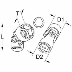 KSTOOLS® KS Tools 1/4" Douilles Articulées, 9mm -Outil de découpe Soldes 48677143 5