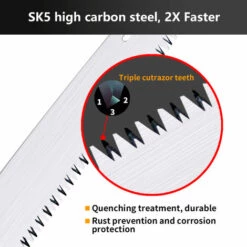 Scie à Main D' Élagage Jardin Poignée Droite 300mm, Scie à élaguer Trois Types De Lames Tranchantes Dentelées, Manche Confortable Avec Scie à Bois Gainée, Tailler Les Arbustes Et Les Os De Bois，Fontainebleau -Outil de découpe Soldes 52570062 3