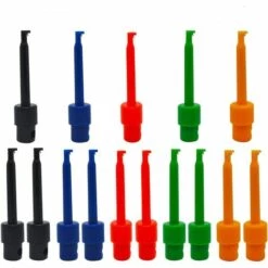 15pcs Clip Crochet Multimètre, Rouge × 3 Bleu × 3 Noir × 3 Jaune × 3 × Vert × 3, Crochet Test, Pour Test électronique,Starlight