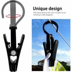 Lot DE 20 Attaches Accessoires à Crochet Triomphe- Cintres En Plastique Avec Pince Et Encoches Crochets Rotatifs Clips Pour Chaussures/Bottes Noir -Outil de découpe Soldes 54476715 4