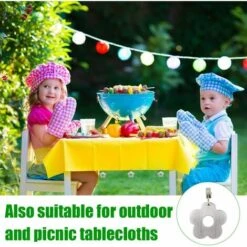 Poids Nappe, Poids De La Nappe En Acier Inoxydable Avec Pinces Pour Pique-Nique De Fête De Mariage De Cuisine De Maison Intérieure Extérieure (8 Pièces)，Irisfr -Outil de découpe Soldes 54677824 4