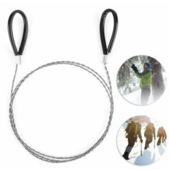 FLYME Scie à Fil Pour Bois, Scie à Fil Métallique Défilement Extérieur En Fil D'acier Pour La Chasse En Plein Air, Randonnée, Kit De Survie D'urgence, Randonnée "(Fit), Tranchant Tranchant Et Petite Taille -Outil de découpe Soldes 54917152 3