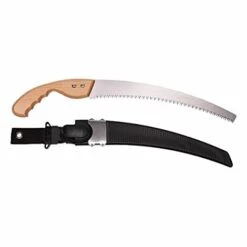 TERCASA® SCIE DE JARDIN AVEC MANCHE EN BOIS AVEC LAME COURBÉE FIXE, LONGUEUR DE LA LAME 33 CM, LAME DE SCIE EN ACIER INOXYDABLE