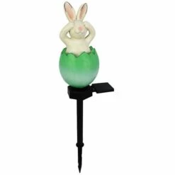 PREMIER Résine Solaire Lapin Lapin Statue Jardin Lumière Extérieur Ornements Cour Lampe Décor