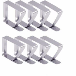 SLI-RES 8 Pcs Pince Pour Nappe, Acier Inoxydable Nappe Clips Anti-Glissant Clip Nappe De Table En Acier Inoxydable Fixe-Nappe à Ressort Pour Restaurant Fêtes Pique-Nique-Lilaris