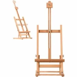 RELAX4LIFE Chevalet Pliable En Bois Massif De Hêtre Avec Hauteur Et Angle Réglables, Chevalet De Table Portable Pour Peinture à L'huile, Croquis, Gouache, Support De Dessin, 32X28,5X74,5-97 CM
