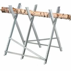 Relaxdays Chevalet De Sciage, Pliable, Charge Maximale 150 Kg, Acier, HLP: 80 X 80 X 82 Cm, Pour Couper Le Bois, Argenté