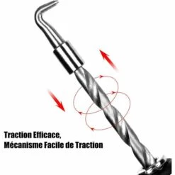 MONLY 2 Pcs Fil Twister Crochet Pour Barres D'Armature Semi-Automatique, Béton En Métal Torsions Clôture Cerclage Outils Pour Réduire La Fatigue Des Mains - Crochet Courbé Et Droit -Outil de découpe Soldes 64579101 4
