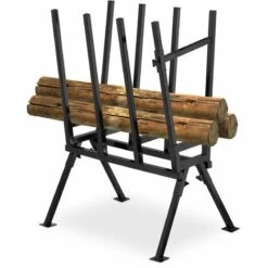 Relaxdays Chevalet De Sciage, Charge Maximale 400 Kg, Acier Robuste, HLP: 107 X 81 X 53 Cm, Pour Couper Le Bois, Noir
