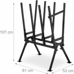 Relaxdays Chevalet De Sciage, Charge Maximale 400 Kg, Acier Robuste, HLP: 107 X 81 X 53 Cm, Pour Couper Le Bois, Noir -Outil de découpe Soldes 64910063 5