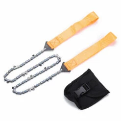 CATHERINE Chaine De Poche, Chaîne Pliante, Outil Extérieur Pliable 3/8 Dent Mince 34 Section 11 Scie Dent Pour Le Camping, Scie à Glissière à La Main, Outils à Commande Manuelle(cordon Orange)