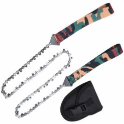CATHERINE Chaine De Poche, Chaîne Pliante, Outil Extérieur Pliable 3/8 Dents Denses 34 Section 33 Scie Dent Pour Le Camping, Scie à Glissière à La Main, Outils à Commande Manuelle(camouflage)