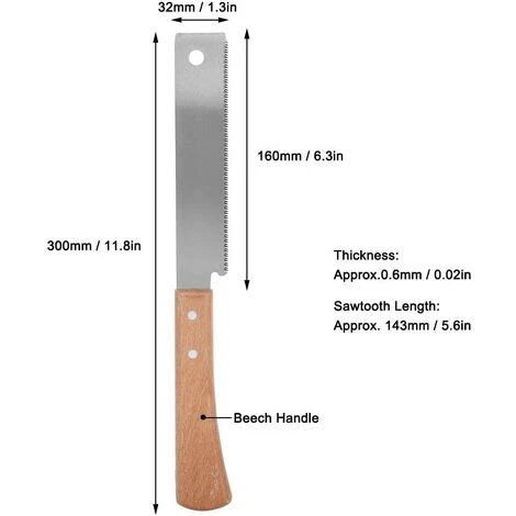 MèREÉTERNEL Petite Scie à Main, Scie à Bois 12 Pouces, Poignée En Bois Scie à Traction Domestique Précise, Outil De Garniture De Coupe Affleurante, Pour Travail Du Bois, Lagage De Jardin Ternel 2 MèREÉTERNEL Petite Scie à Main, Scie à Bois 12 Pouces, Poignée En Bois Scie à Traction Domestique Précise, Outil De Garniture De Coupe Affleurante, Pour Travail Du Bois, Lagage De Jardin Ternel – Image 2