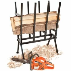 TECTAKE Chevalet De Sciage Pliable Avec Barre De Blocage 76 Cm X 53 Cm X 102 Cm En Acier - Noir -Outil de découpe Soldes 7513818 3