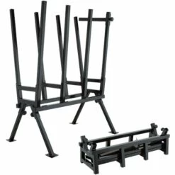TECTAKE Chevalet De Sciage Pliable Avec Barre De Blocage 76 Cm X 53 Cm X 102 Cm En Acier - Noir -Outil de découpe Soldes 7513818 4